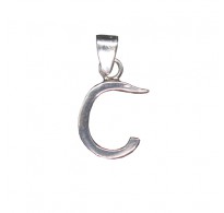 PE001441 Sterling Silver Pendant Charm Letter C Solid Genuine Hallmarked 925